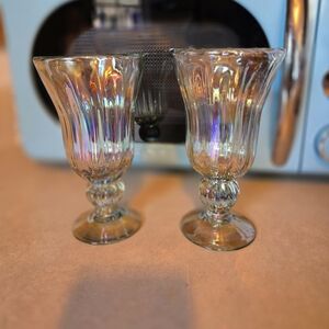 Hand Blown Iridescent Glass Cups